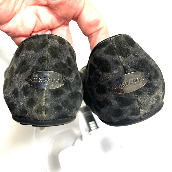 Jimmy Choo Black Leopard Print Loafers,GUC, no tears/ stains, sole good. - Picture 9 of 11